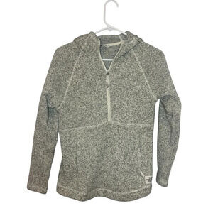 North Face quarter zip sweater hoodie pullover grey size 14 16